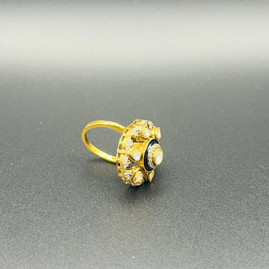 Moissanite "Flower" Adjustable Ring Amethyst