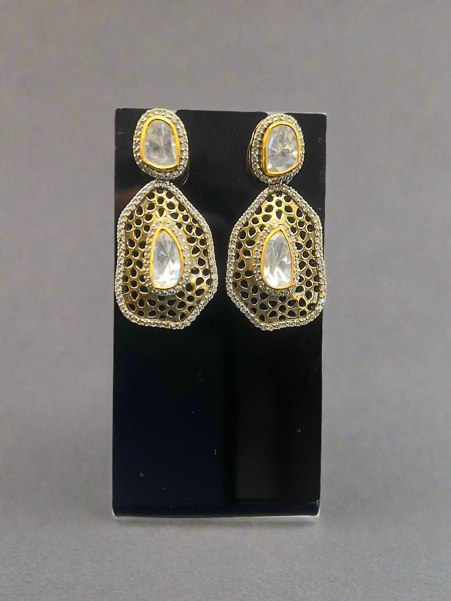 Moissanite "Filigree Drop" Earrings