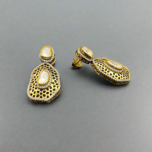 Moissanite "Filigree Drop" Earrings