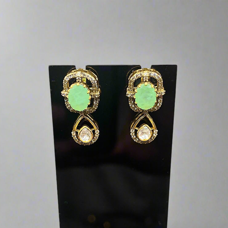 Moissanite "Choker" Set With Russian Emeralds