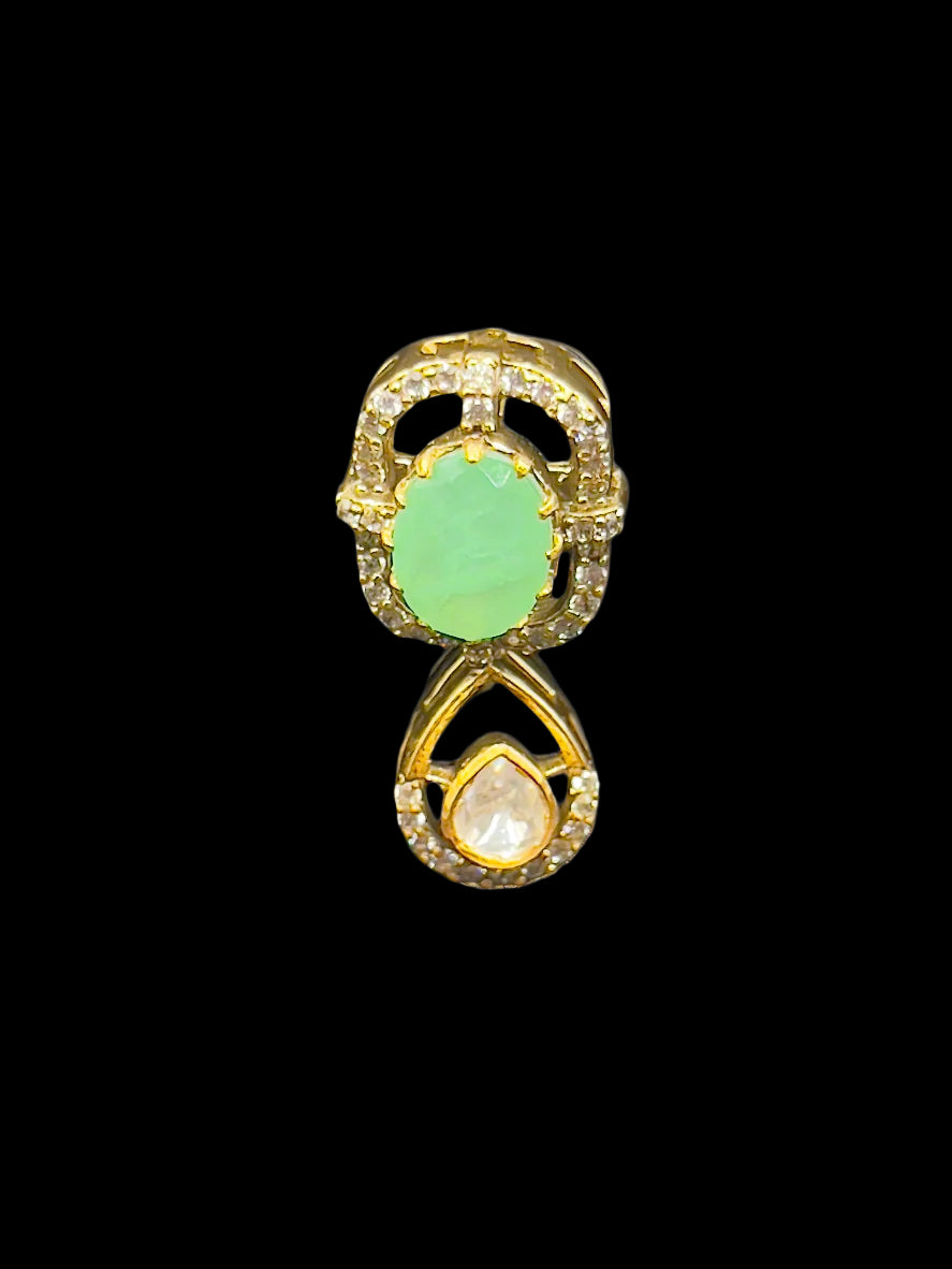 Moissanite "Choker" Set With Russian Emeralds