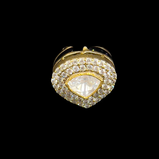 Moissanite "Diamond Shaped" Stud Earrings Bordered by Swarovski Diamonds