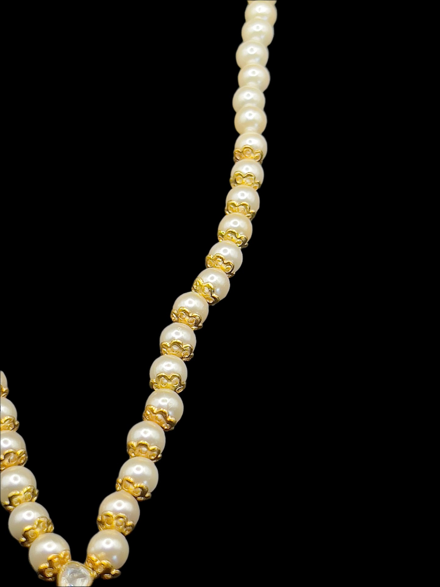 Moissanite "Peacock" Pendant Set With Pearls