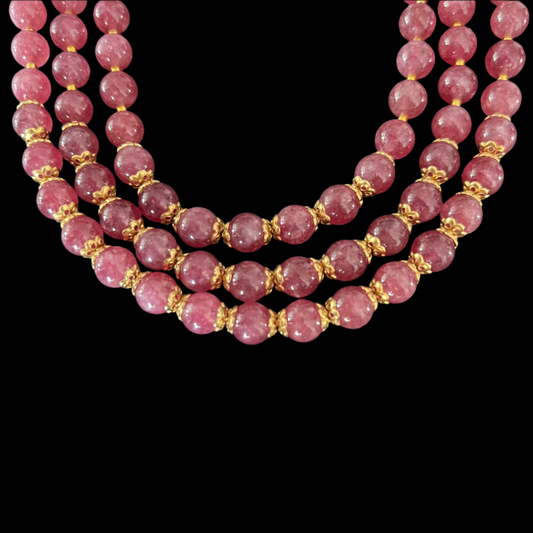 Moissanite "Royal Princess" Adjustable Necklace With Semi-Precious Pink Quartz