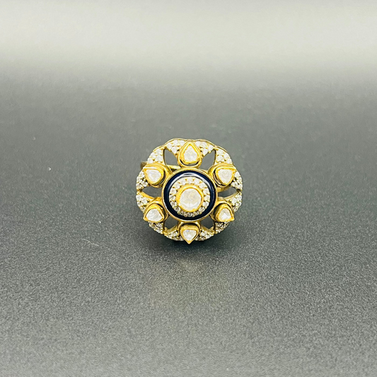 Moissanite "Flower" Adjustable Ring Amethyst