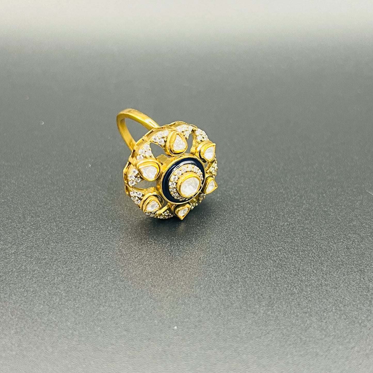 Moissanite "Flower" Adjustable Ring Amethyst