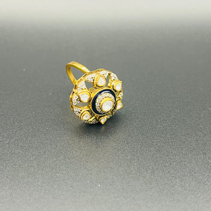 Moissanite "Flower" Adjustable Ring Amethyst