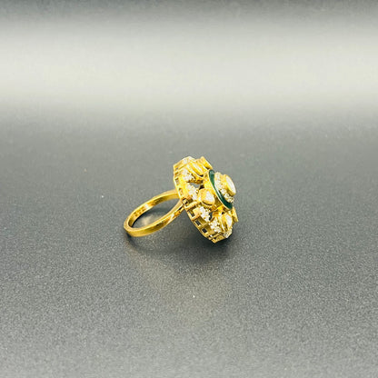 Moissanite "Flower" Adjustable Ring Emerald