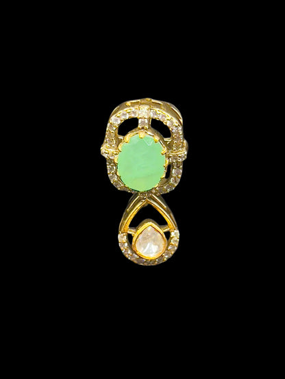 Moissanite "Choker" Set With Russian Emeralds