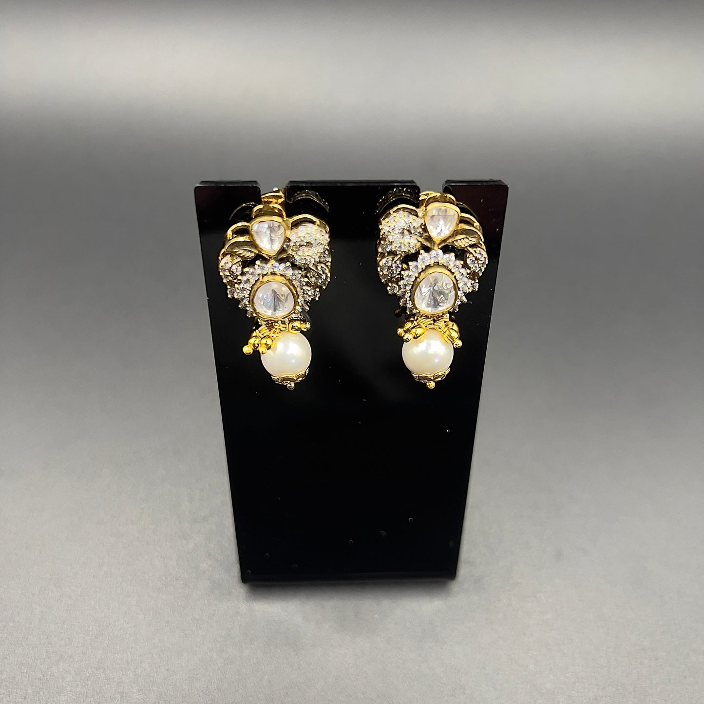 Moissanite "Peacock" Pendant Set With Pearls