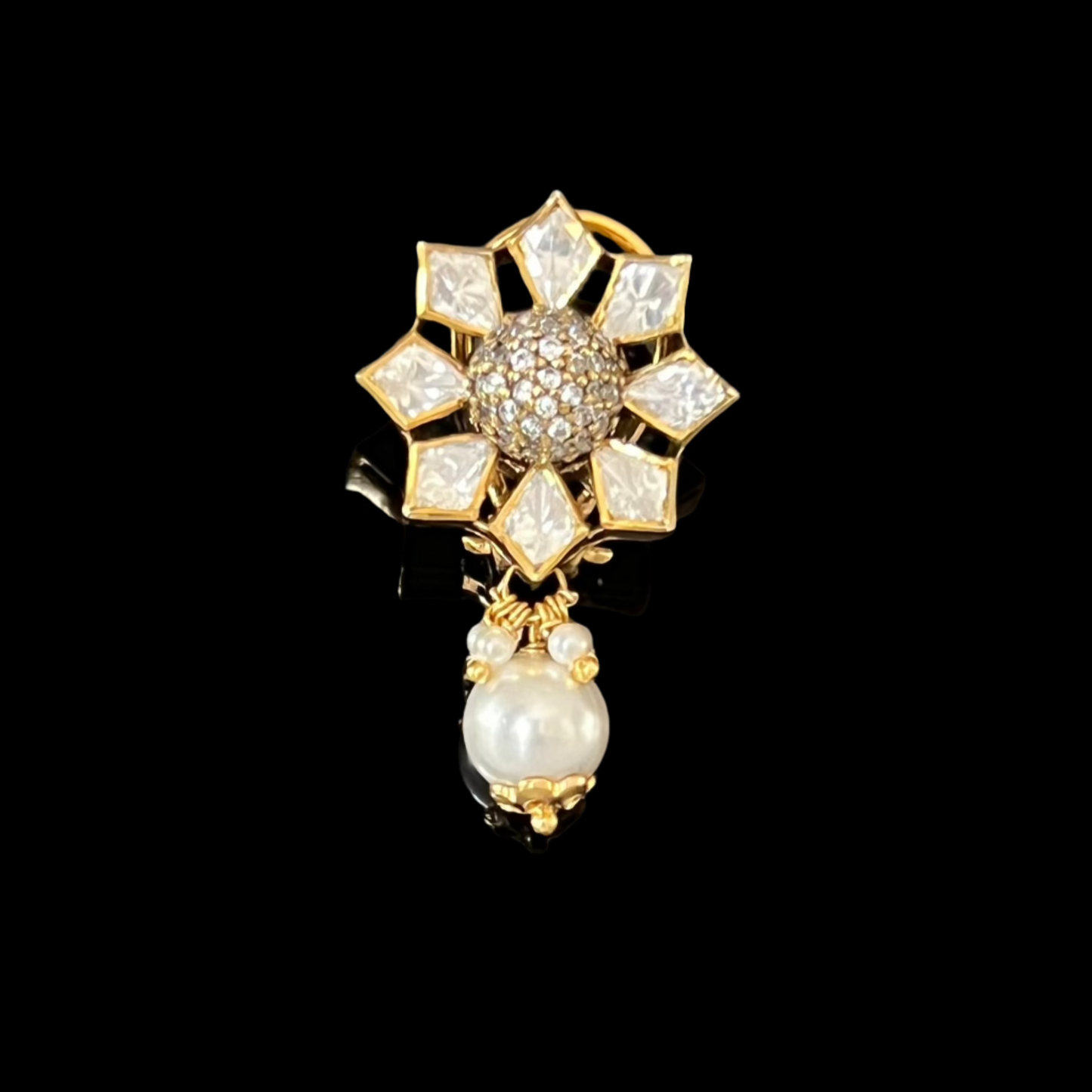 Moissanite "Royal Queen" Adjustable Set With Multi Pearls Chain.