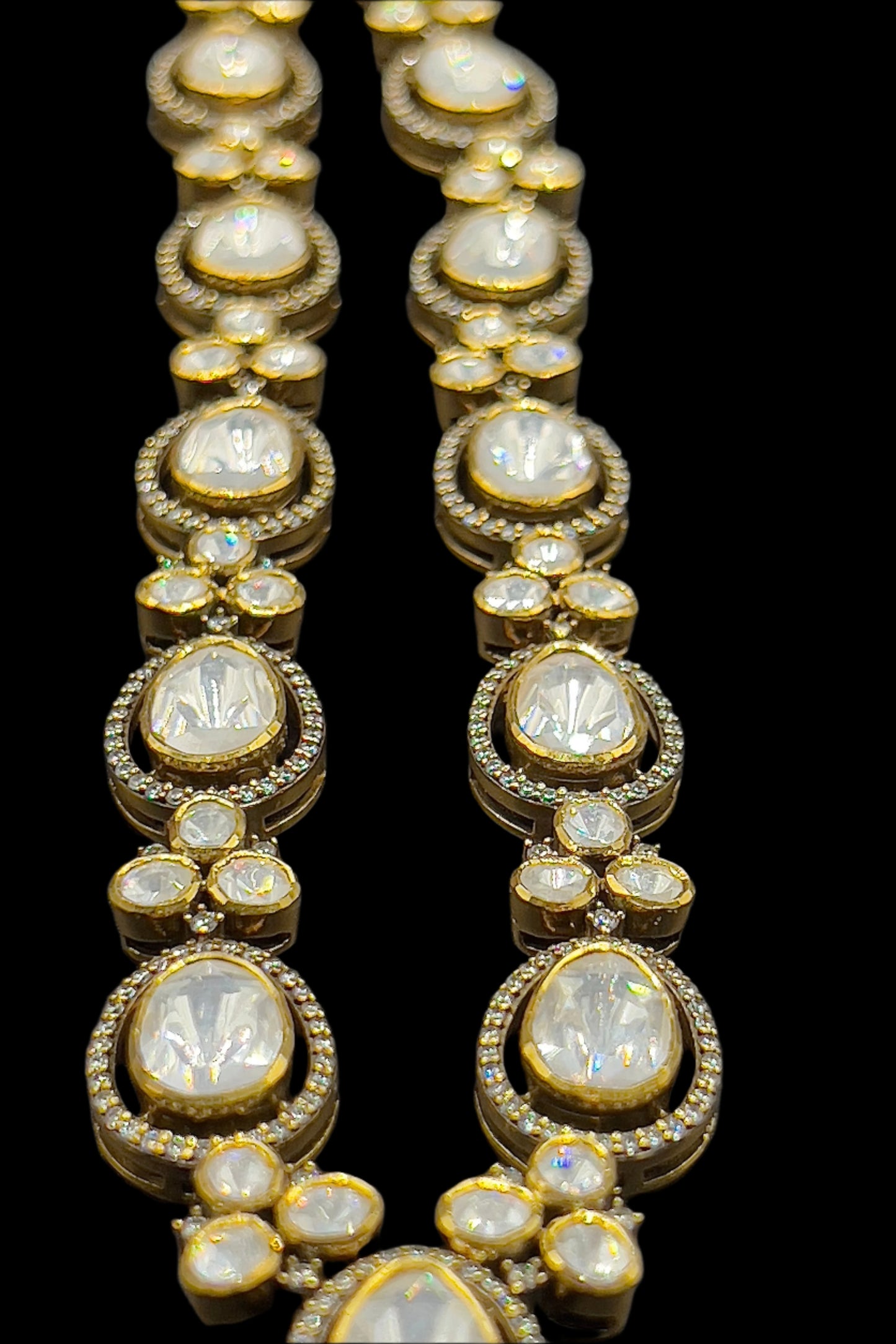 Moissanite "Pear Shaped" Adjustable Set With Carved Ruby Stone