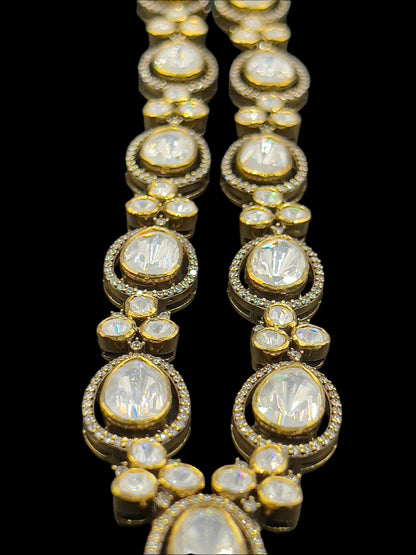 Moissanite "Pear Shaped" Adjustable Set With Carved Stone